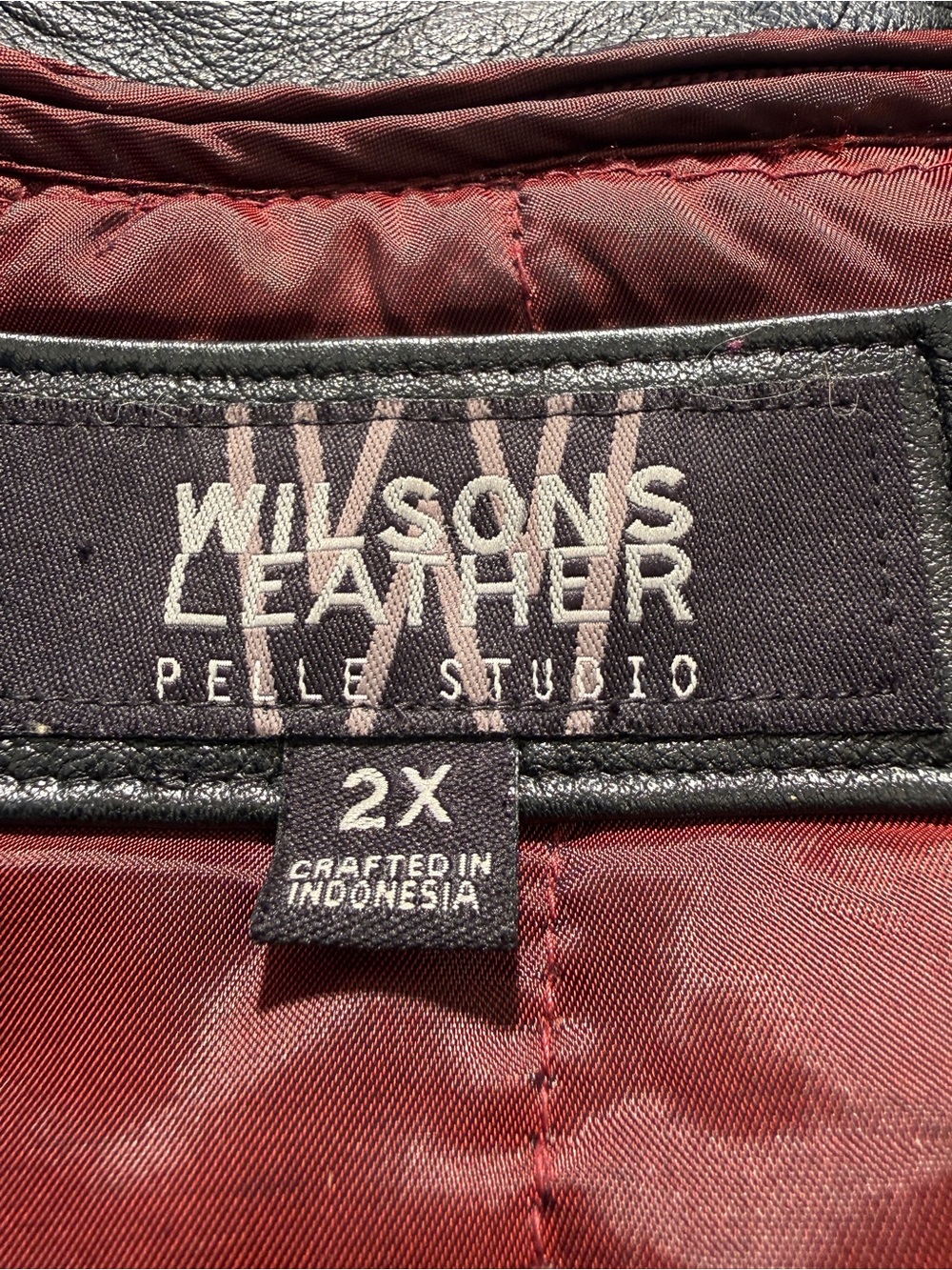 Vintage Wilsons Leather Pelle Studio Black Leather Belted Trench Coat Jacket 2X - Picture 3 of 14
